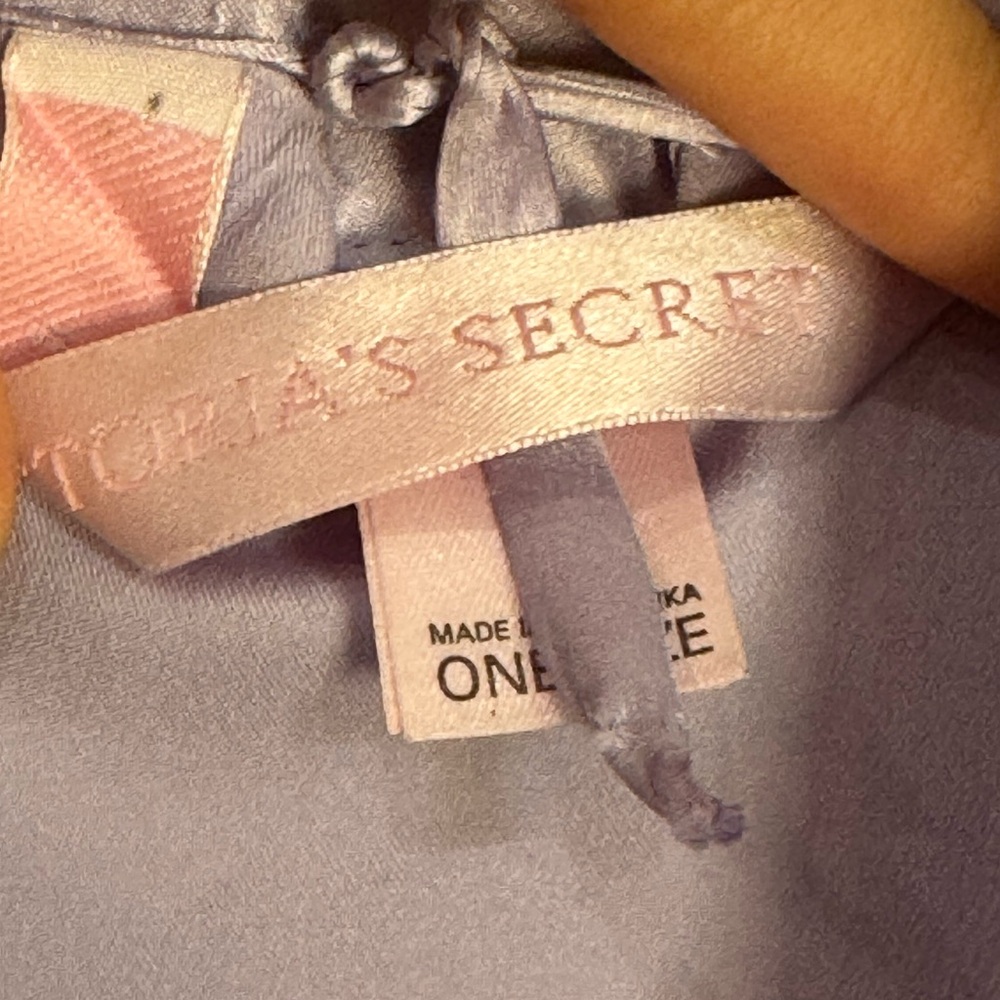 VICTORIA’S SECRET Vintage Lavender Short Kimono Robe w/ Built in Tie One Size - Picture 5 of 10